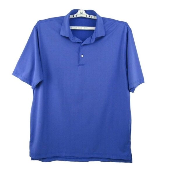 Oliver Ridley Performance Polo Shirt Blue Mens Size XL Stretch Short Sleeve Golf - Picture 1 of 9